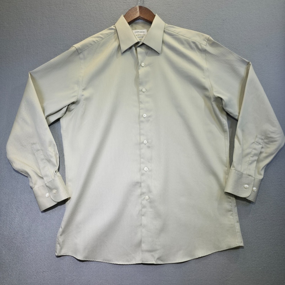 Concepts by Claiborne Mens No-Iron Stain Resist Modern Dress Shirt Sz 15.5-32/33